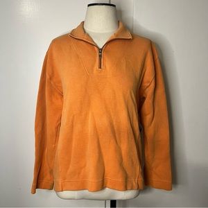 Tommy Bahama Orange Ribbed Half Zip Sweatshirt